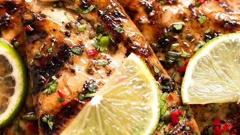 Grilled Citrus-Marinated Chicken with Mint and Lime