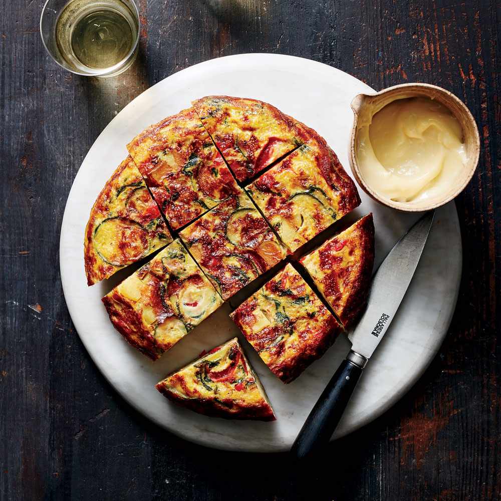 Tomato and Manchego Spanish Tortilla with Chives