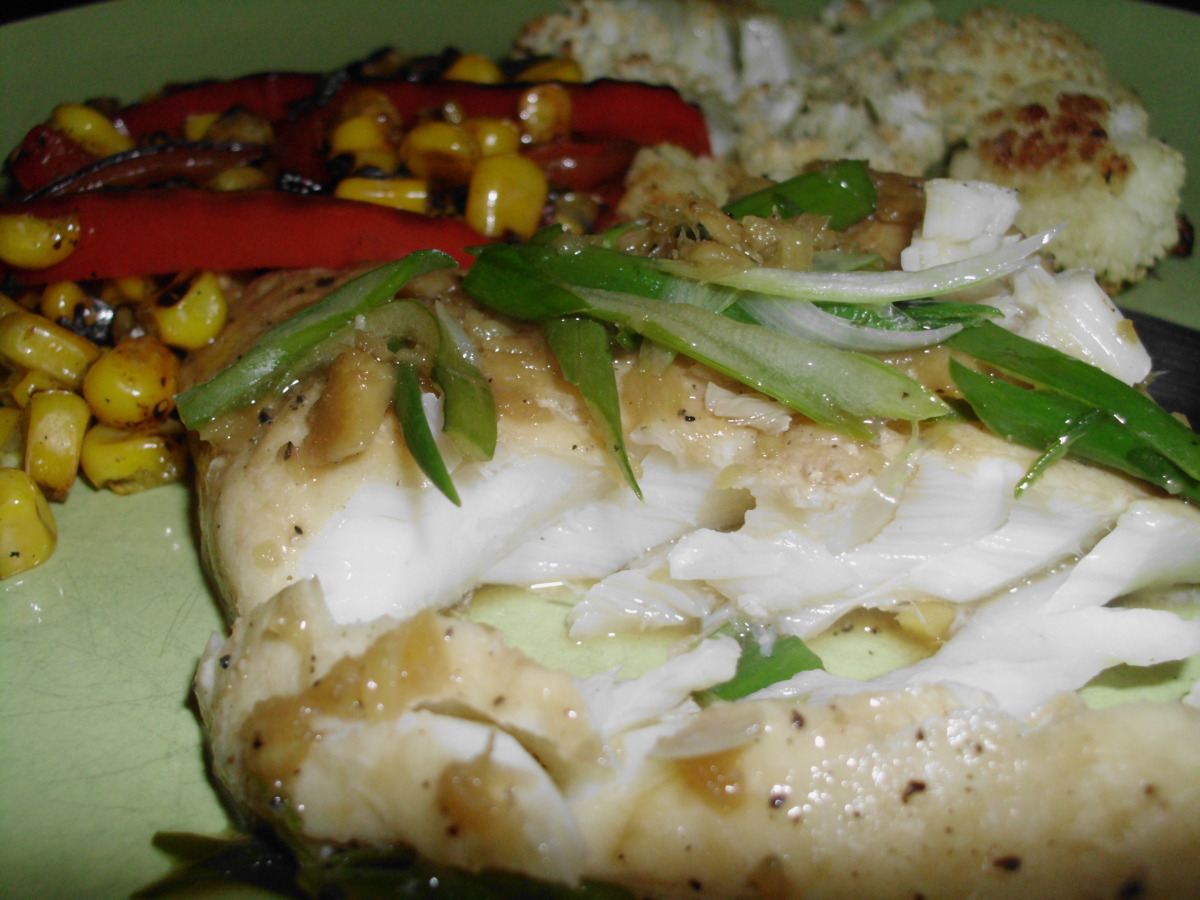Half-Steamed Ginger Soy Cod with Scallions