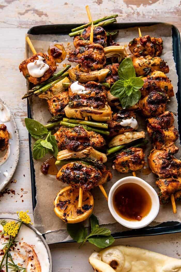 Zesty Grilled Lemon-Herb Chicken Skewers