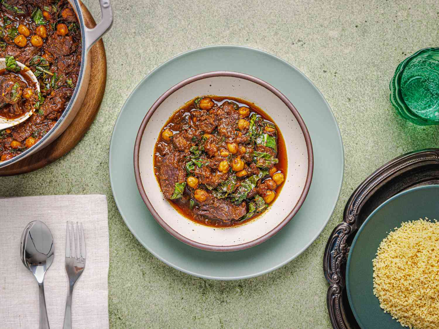 Slow-Cooked Beef and Chickpea Stew with Saffron