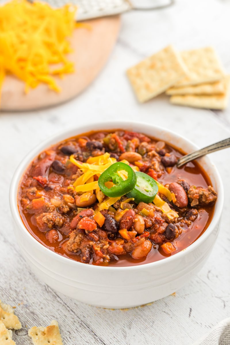 Three-Bean Chili with Cornbread Topping