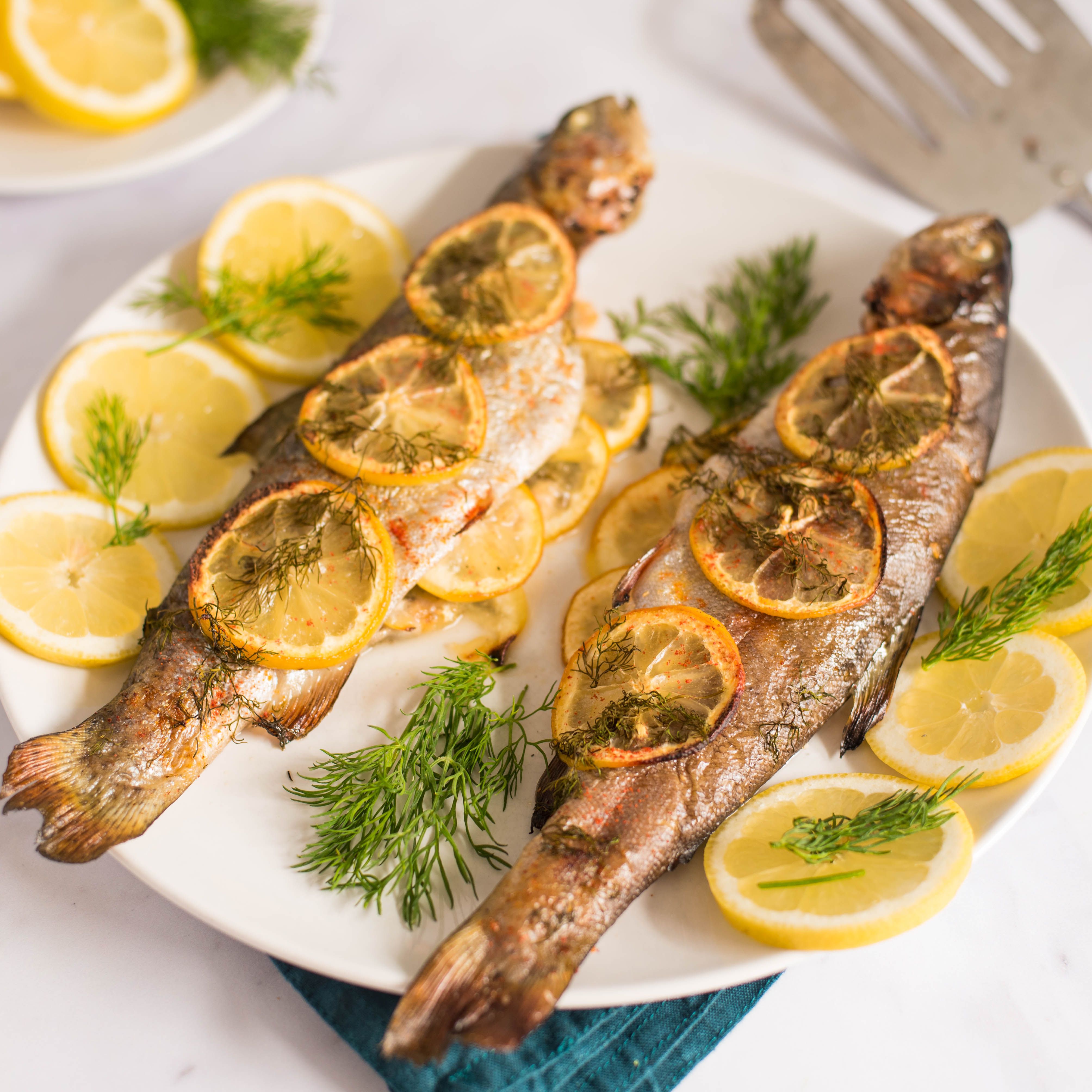 Baked Rainbow Trout with Lemon and Dill