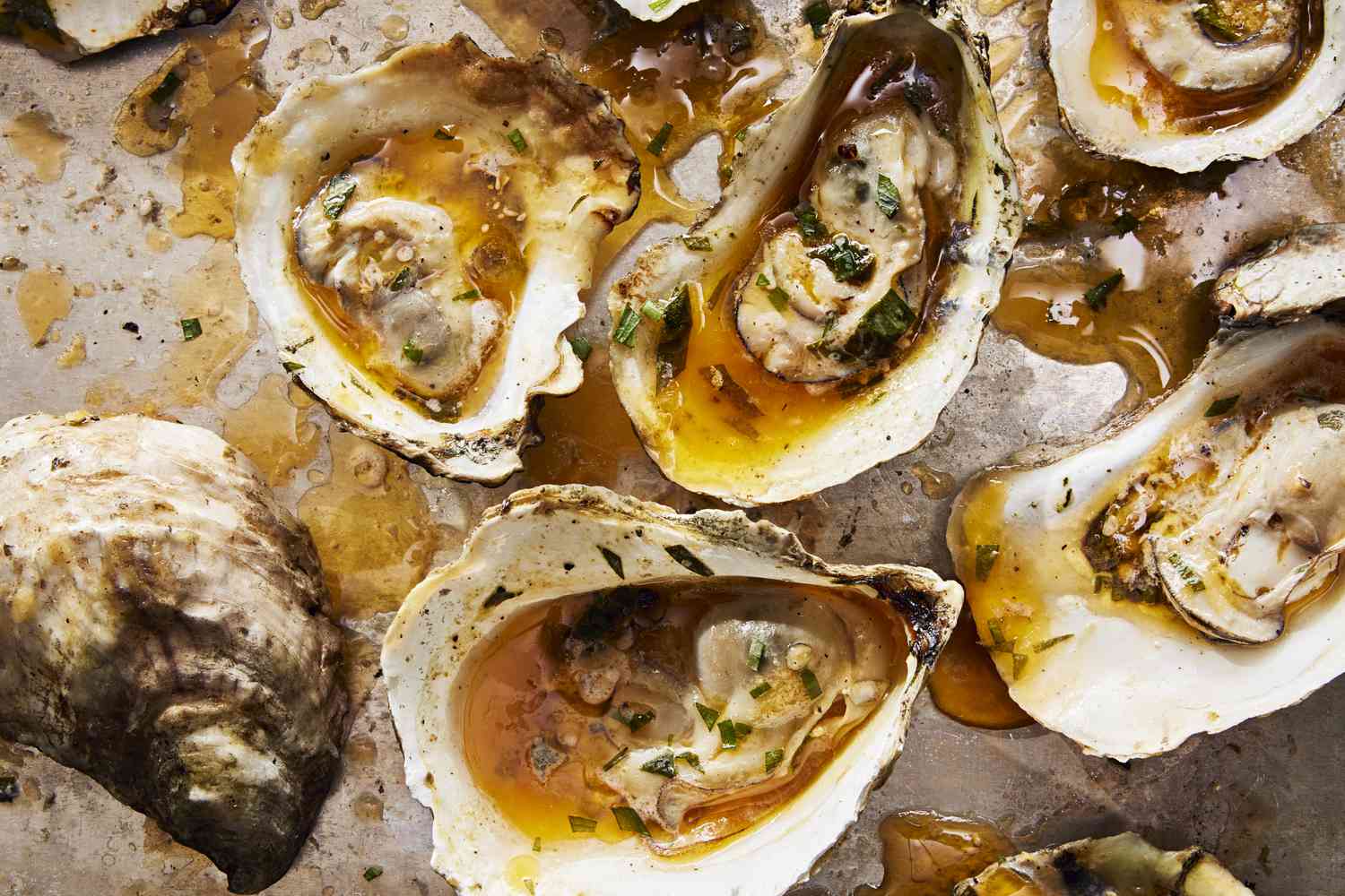 Pan-Seared Oysters with Garlic-Chive Butter