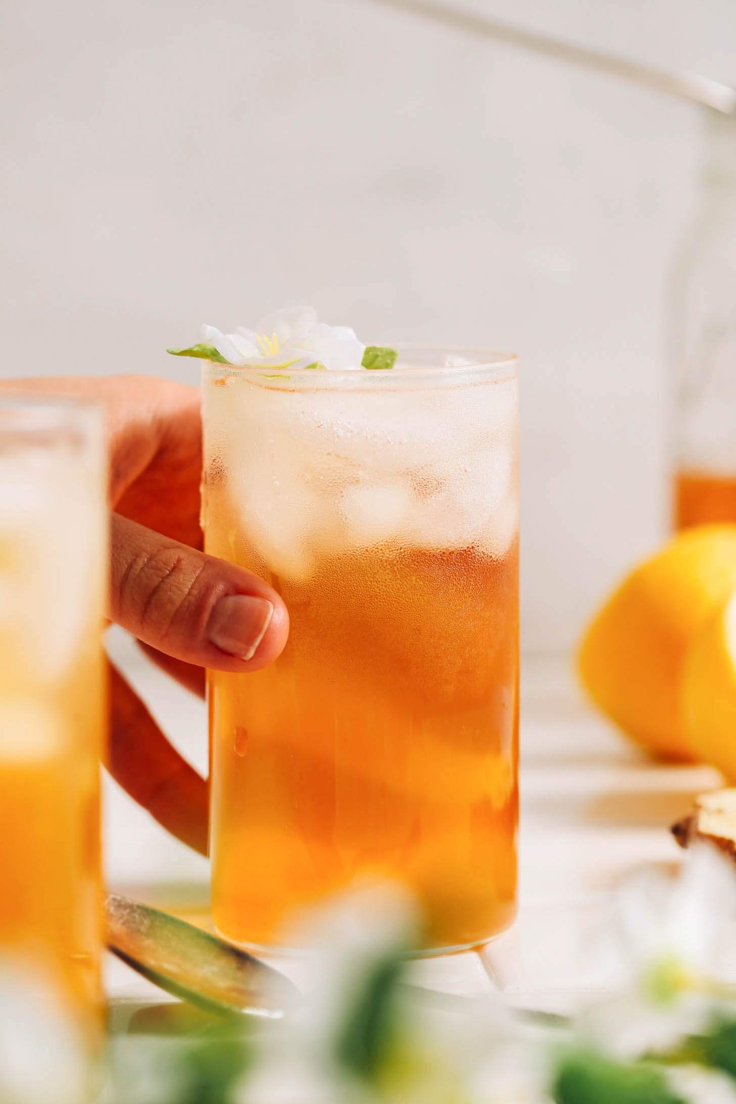 Citrus-Mint Iced Green Tea with Ginger