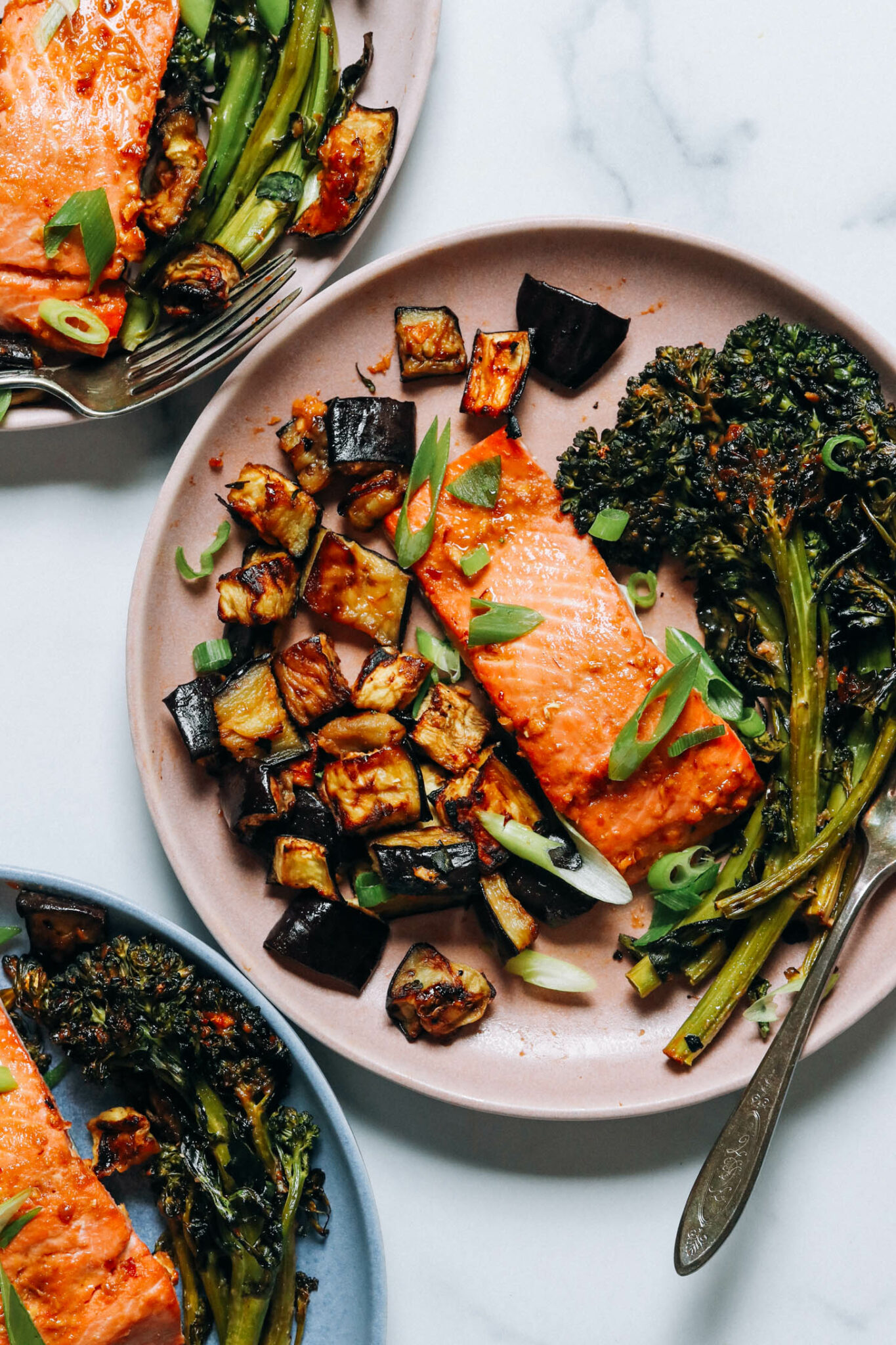 Pan-Fried Salmon with Miso Glaze and Scallion