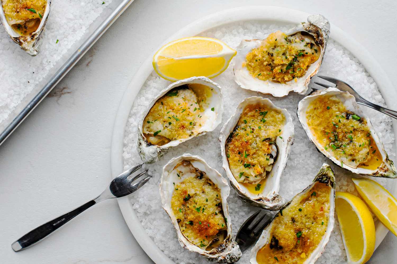 Pan-Seared Oysters with Charred Lemon Butter Sauce
