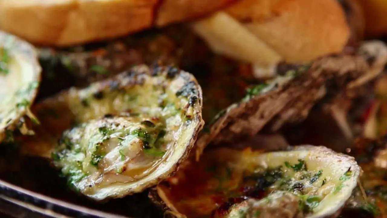 Grilled Oyster and Charred Scallion Burger