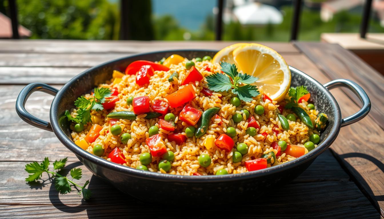 Market-Fresh Vegetable Paella with Saffron and Smoked Paprika