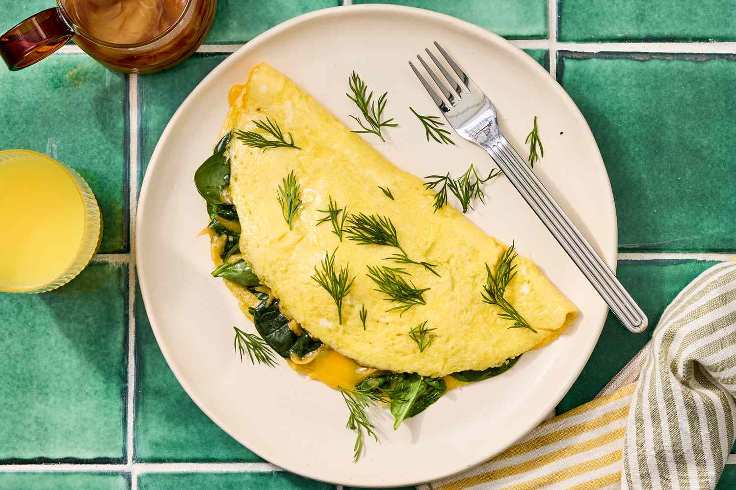 Oyster and Spinach Omelette with Parmesan