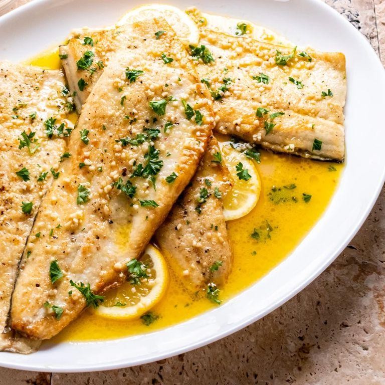 Pan-Seared Coral Trout with Garlic Lemon Butter Sauce