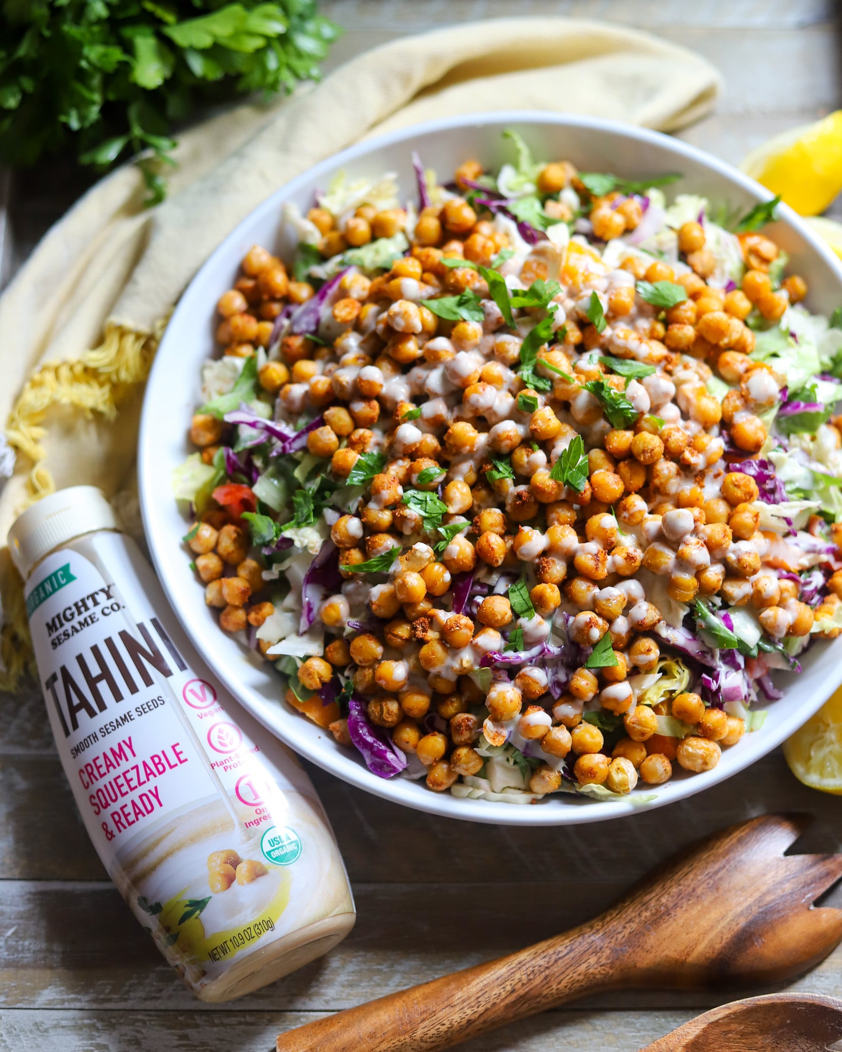 Market-Fresh Grilled Vegetable and Chickpea Salad with Lemon-Tahini Dressing