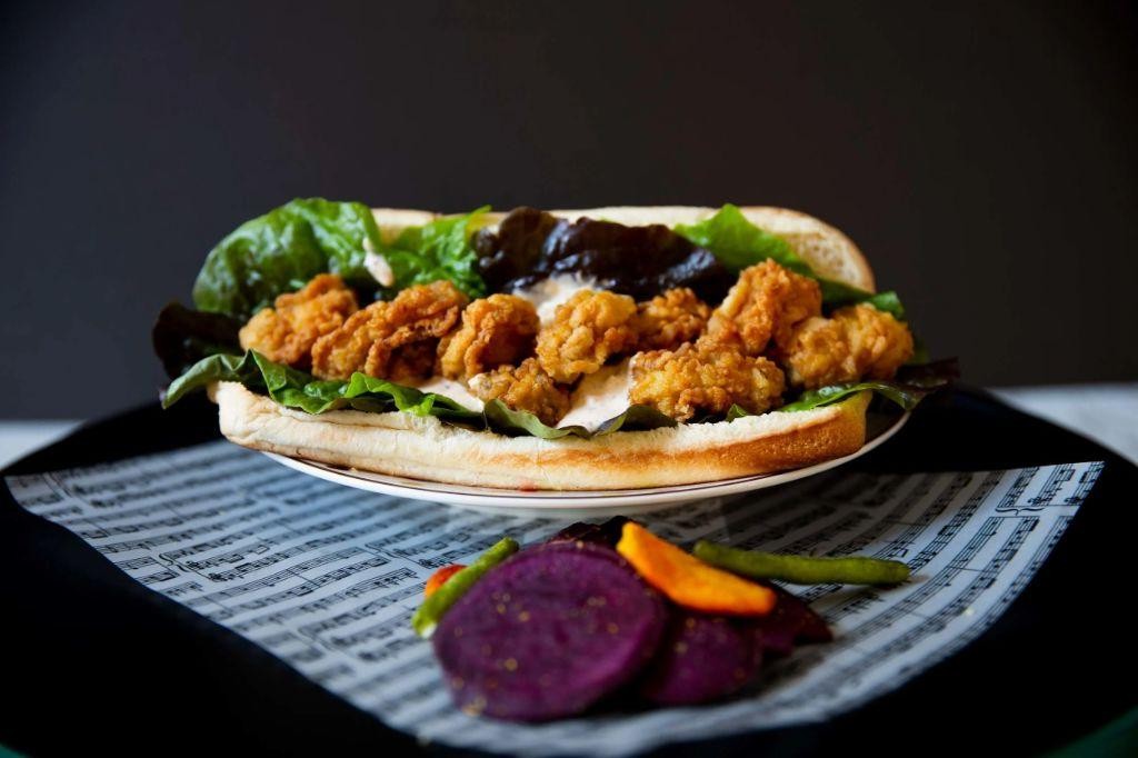 Pan-Seared Oyster Burger with Spicy Remoulade