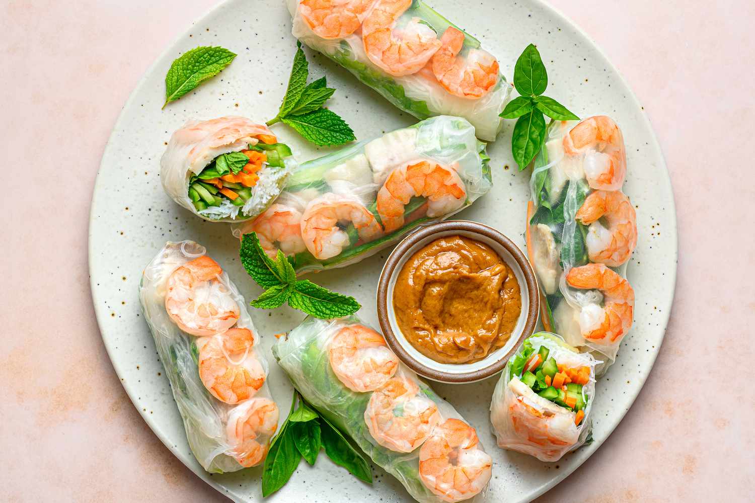 Mango and Shrimp Vietnamese Summer Rolls with Peanut Dipping Sauce