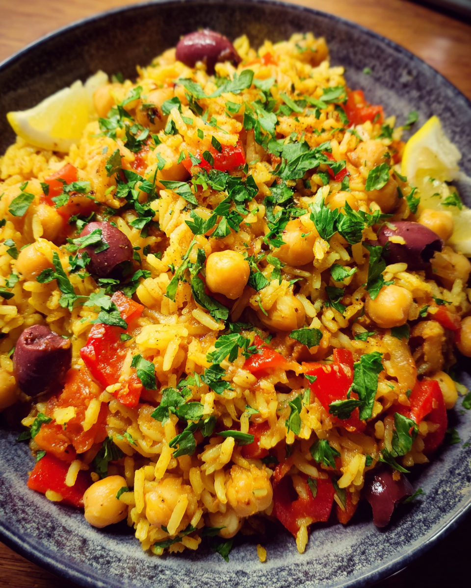 Saffron and Chickpea One-Pot Mediterranean Rice