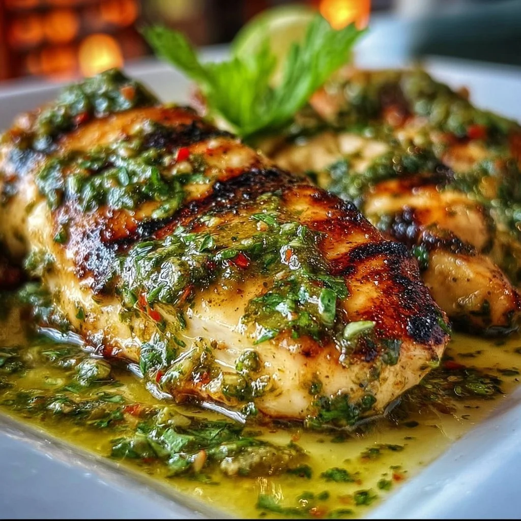 Grilled Lemon-Thyme Chicken with Zesty Herb Salsa Verde
