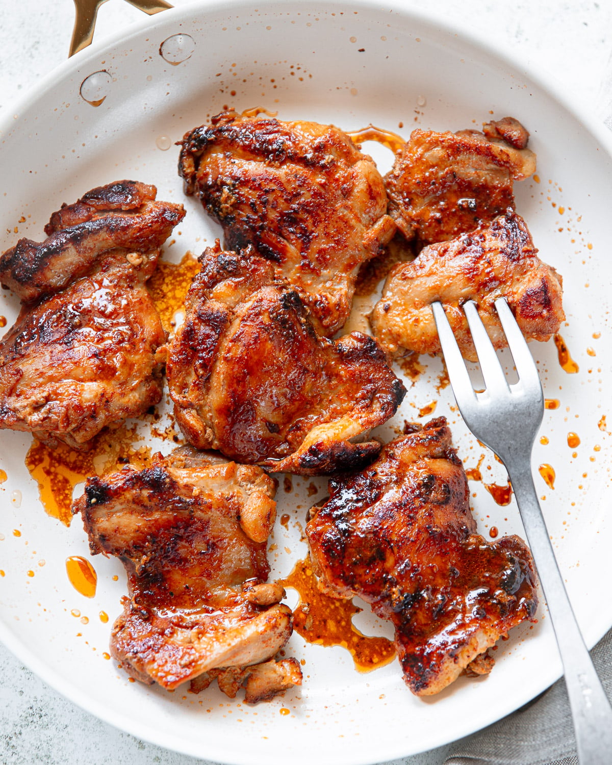 Pan-Seared Chicken Thighs with BBQ Glaze