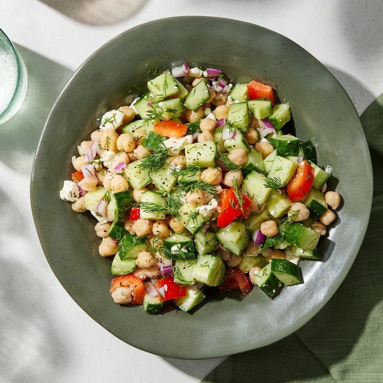 Lemon-Parsley Chickpea Salad with Feta and Red Onion