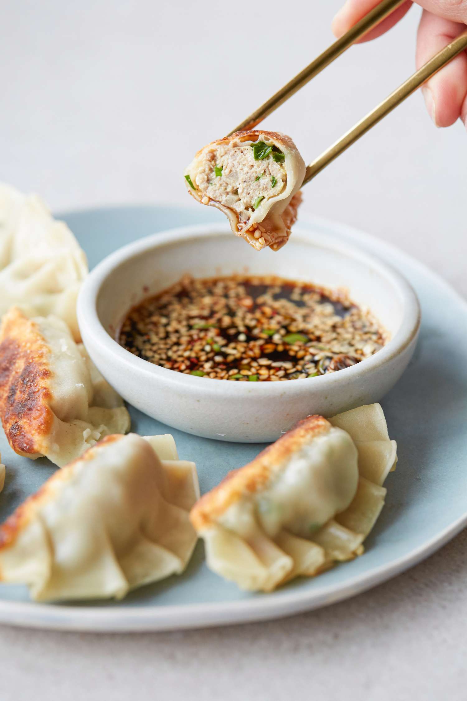 Pan-Fried Herb and Cheese Dumplings