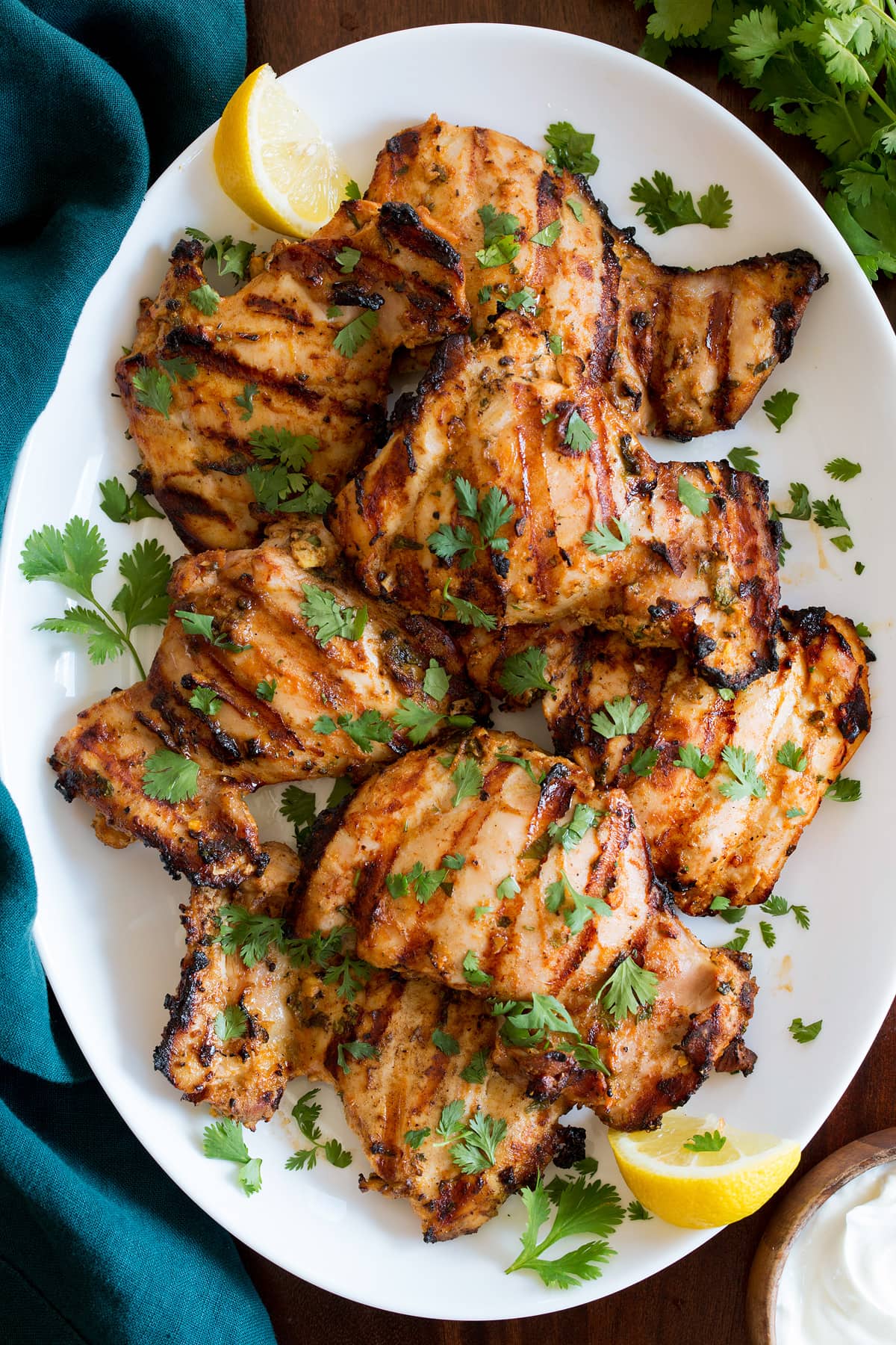 Grilled Herb-Marinated Chicken Skewers with Tangy Yogurt Sauce