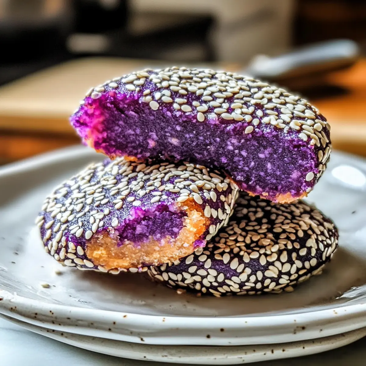 Pan-Fried Okinawan Purple Sweet Potato Cake