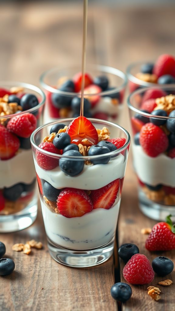 Layered fruit Parfait with Greek Yogurt