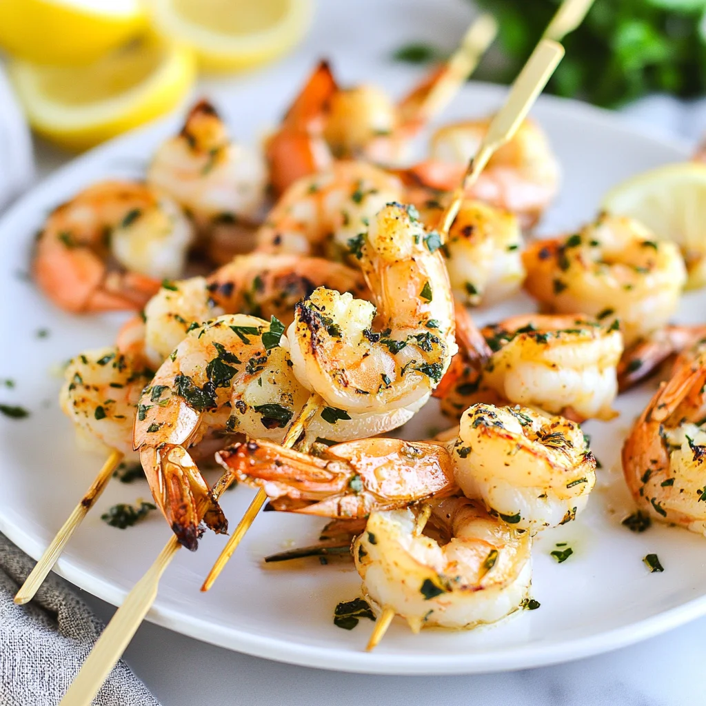 Lemon-Grilled Shrimp Skewers with Garlic and Paprika