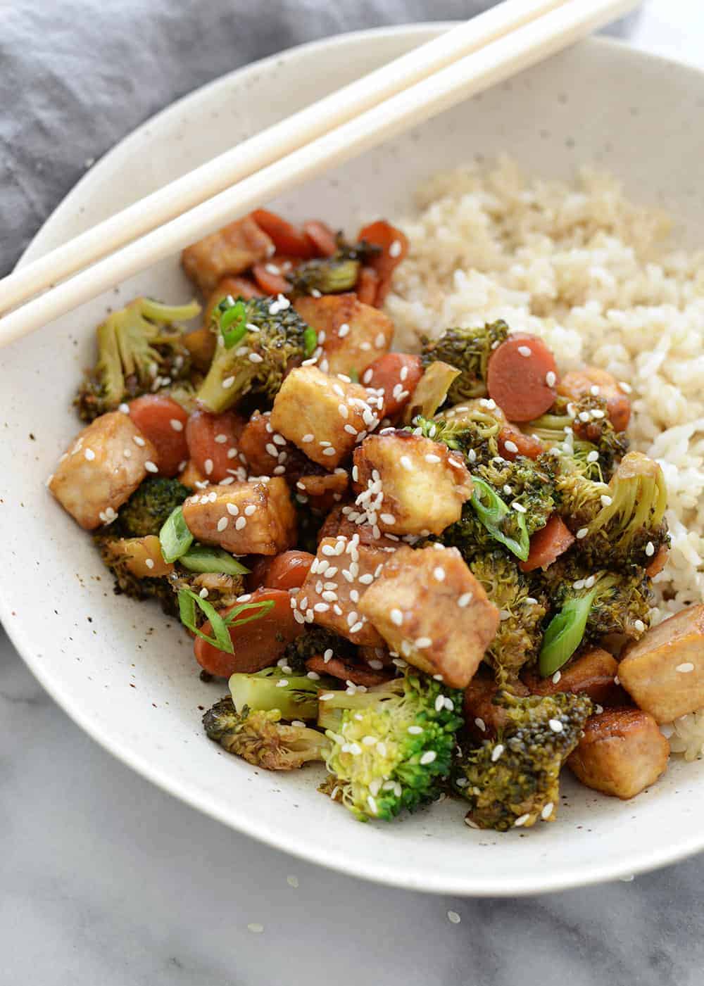 Stir-Fried Tofu and Broccoli with Ginger-Sesame Glaze