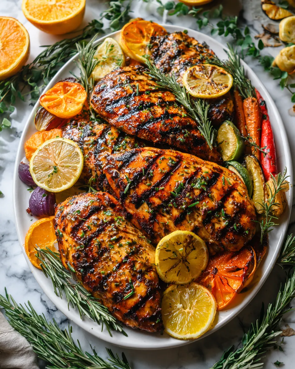 Citrus-Marinated Grilled Chicken with Corn and Tomato Salsa