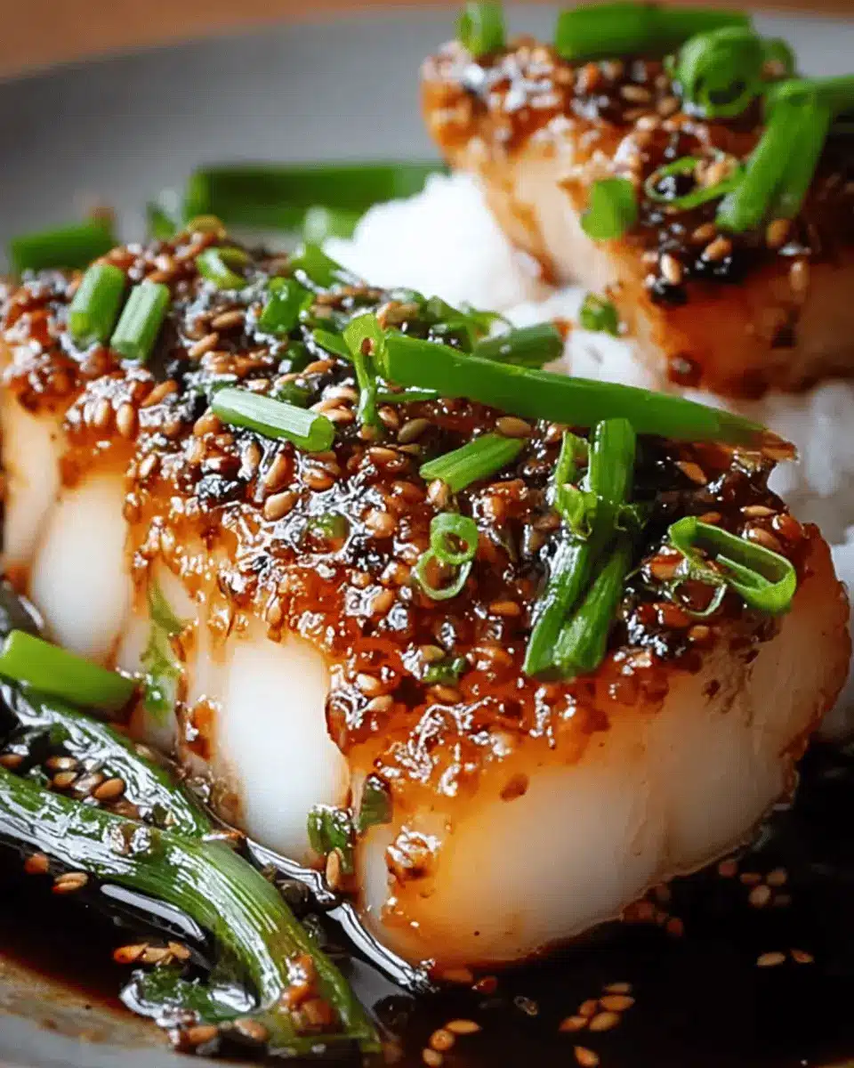 Steamed Ginger-Soy Cod with Scallion Drizzle