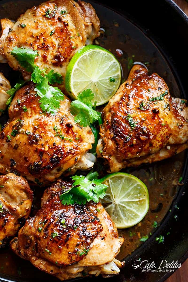 Grilled Garlic-Lime Chicken Thighs with Cilantro