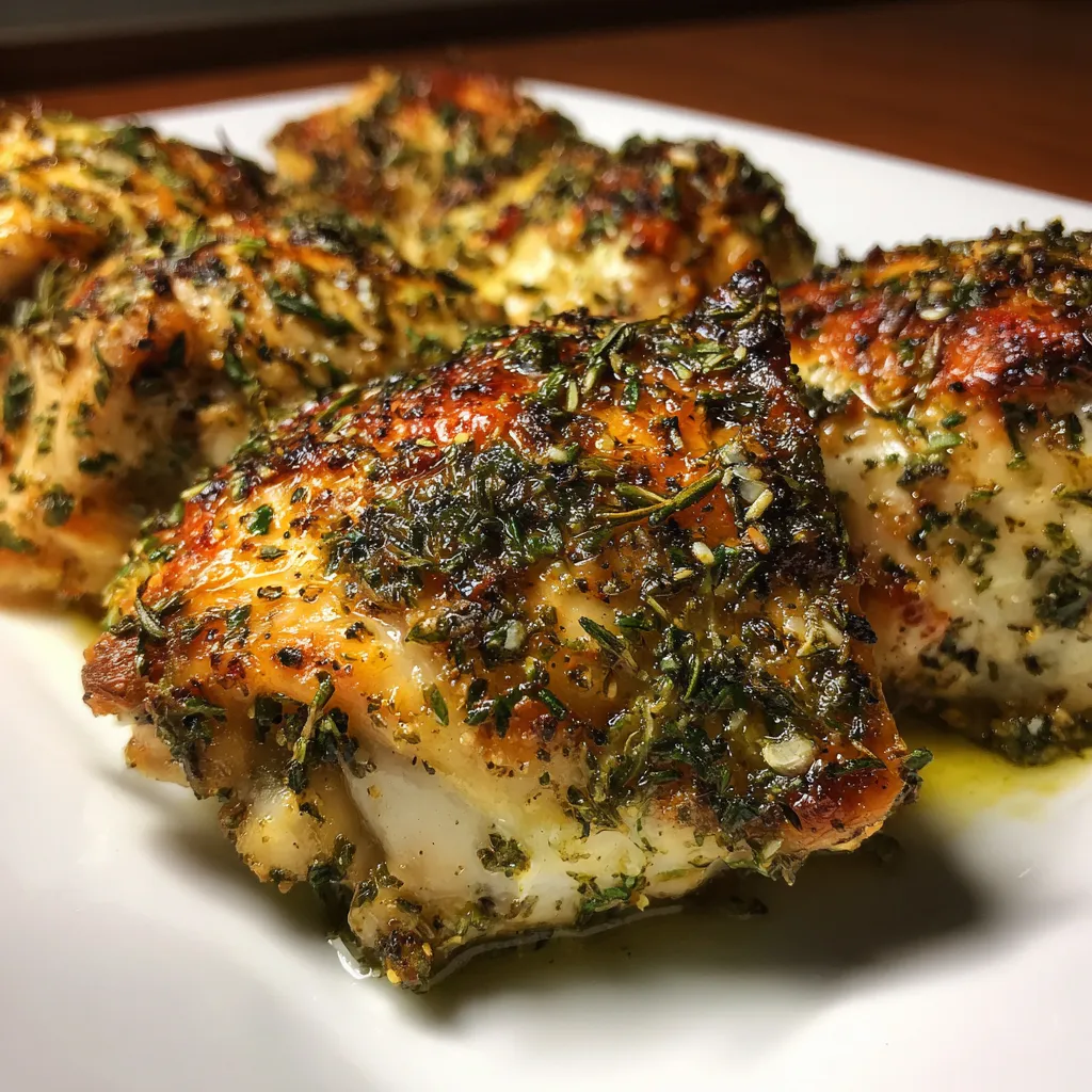 Baked Mediterranean Herb-Crusted Chicken Thighs