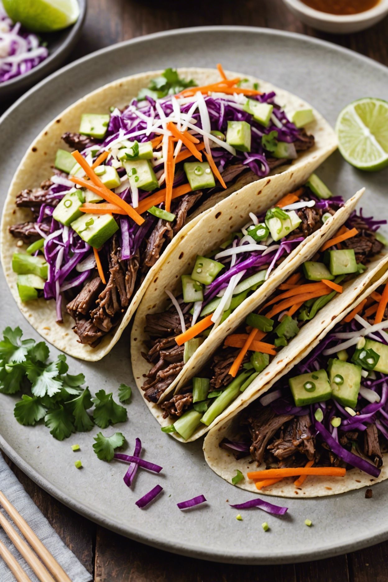 Pork Tacos with Spicy Cabbage Slaw