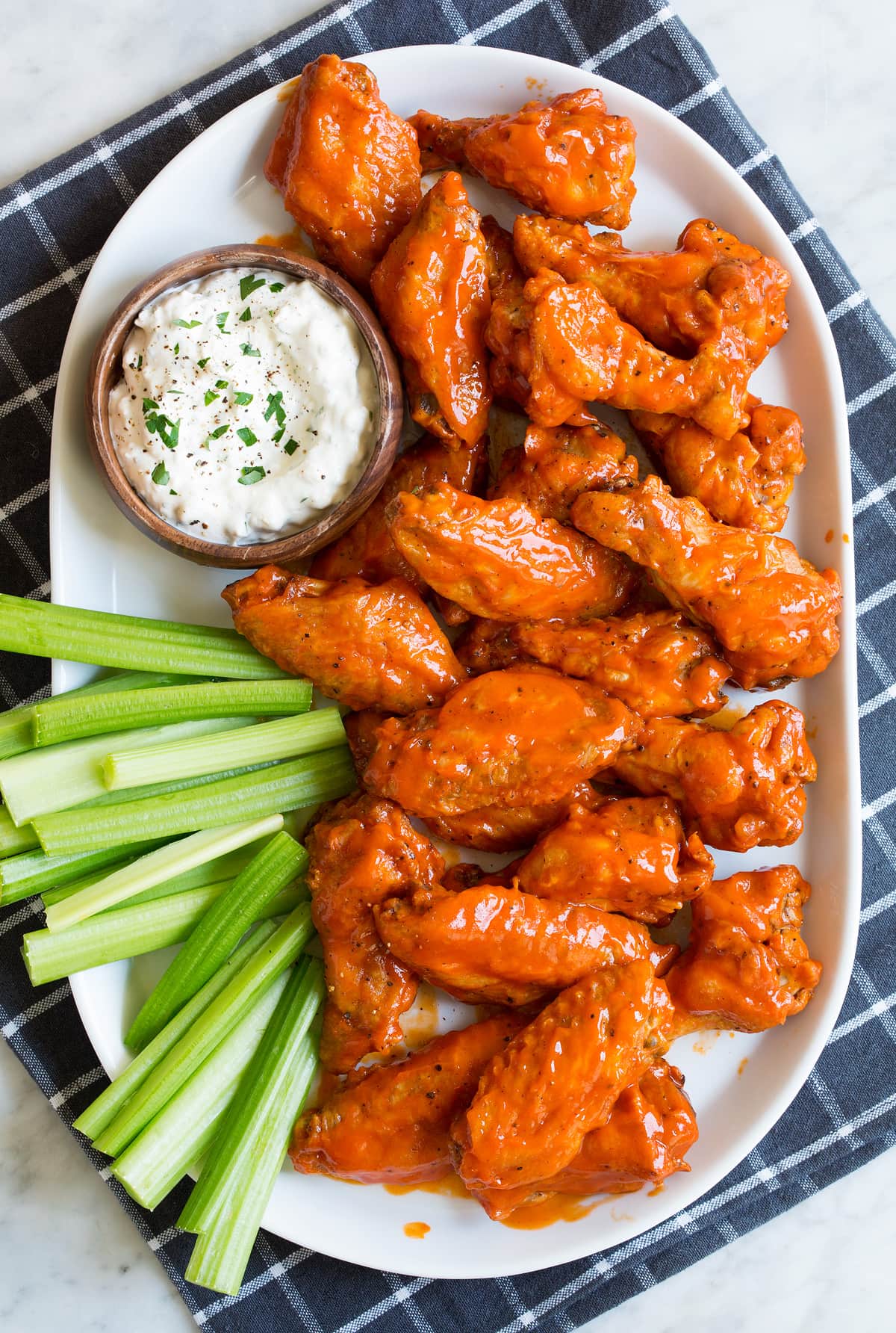 Buffalo-Style Smoked Chicken Wings with Blue Cheese Dip