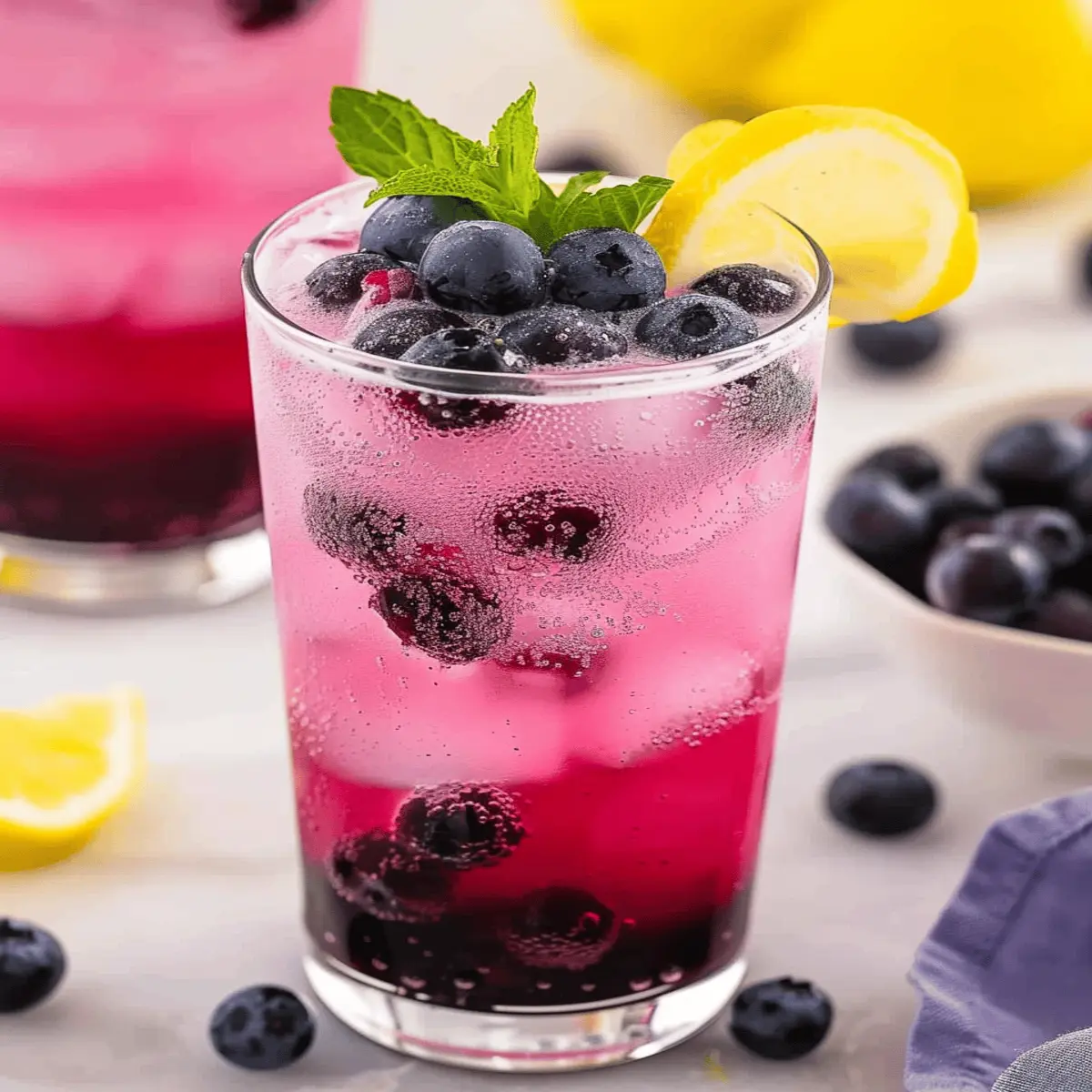 Blueberry Lemonade Sparkling Cocktail