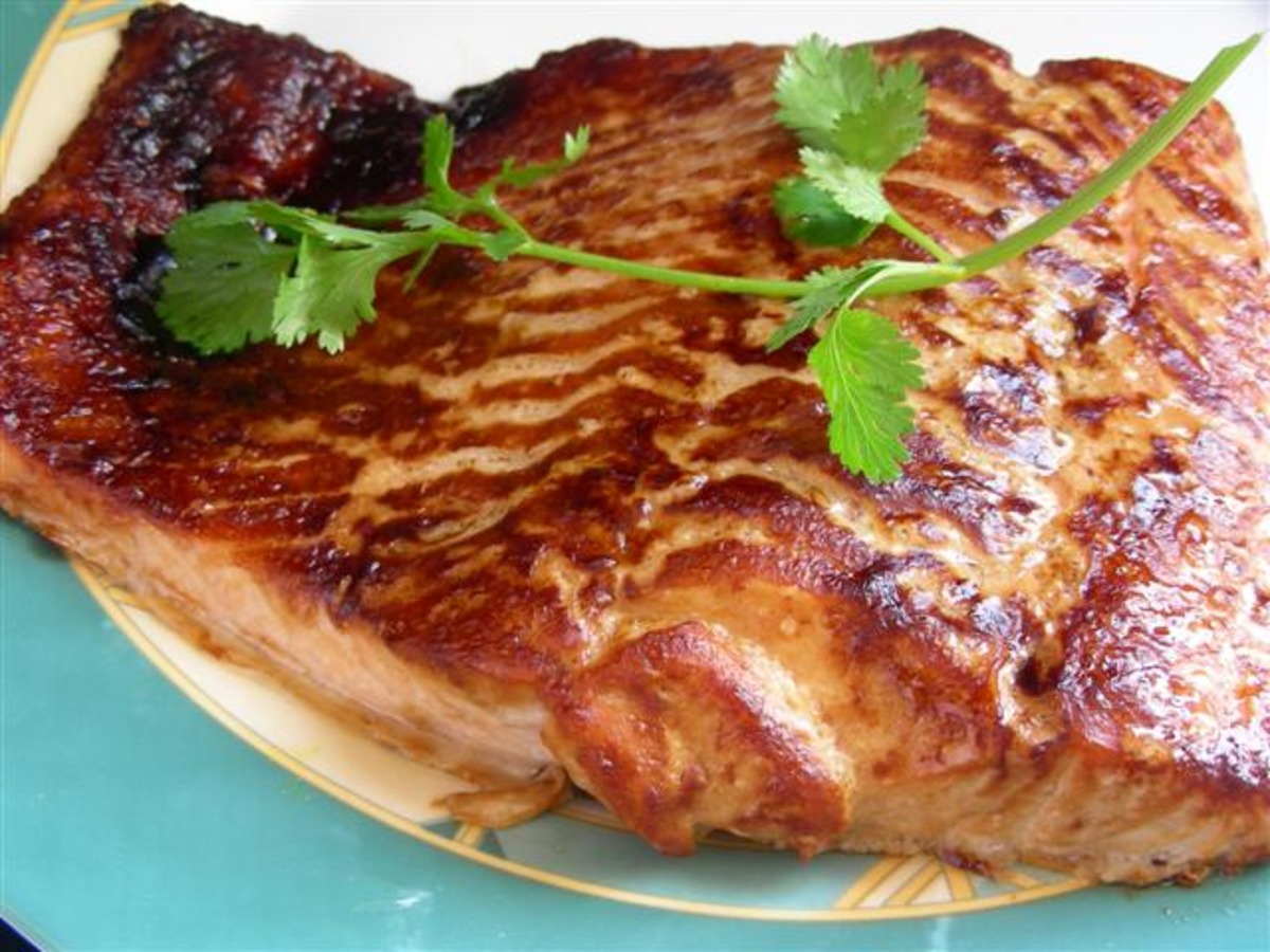 Wasabi Glazed Salmon with Sesame Noodles