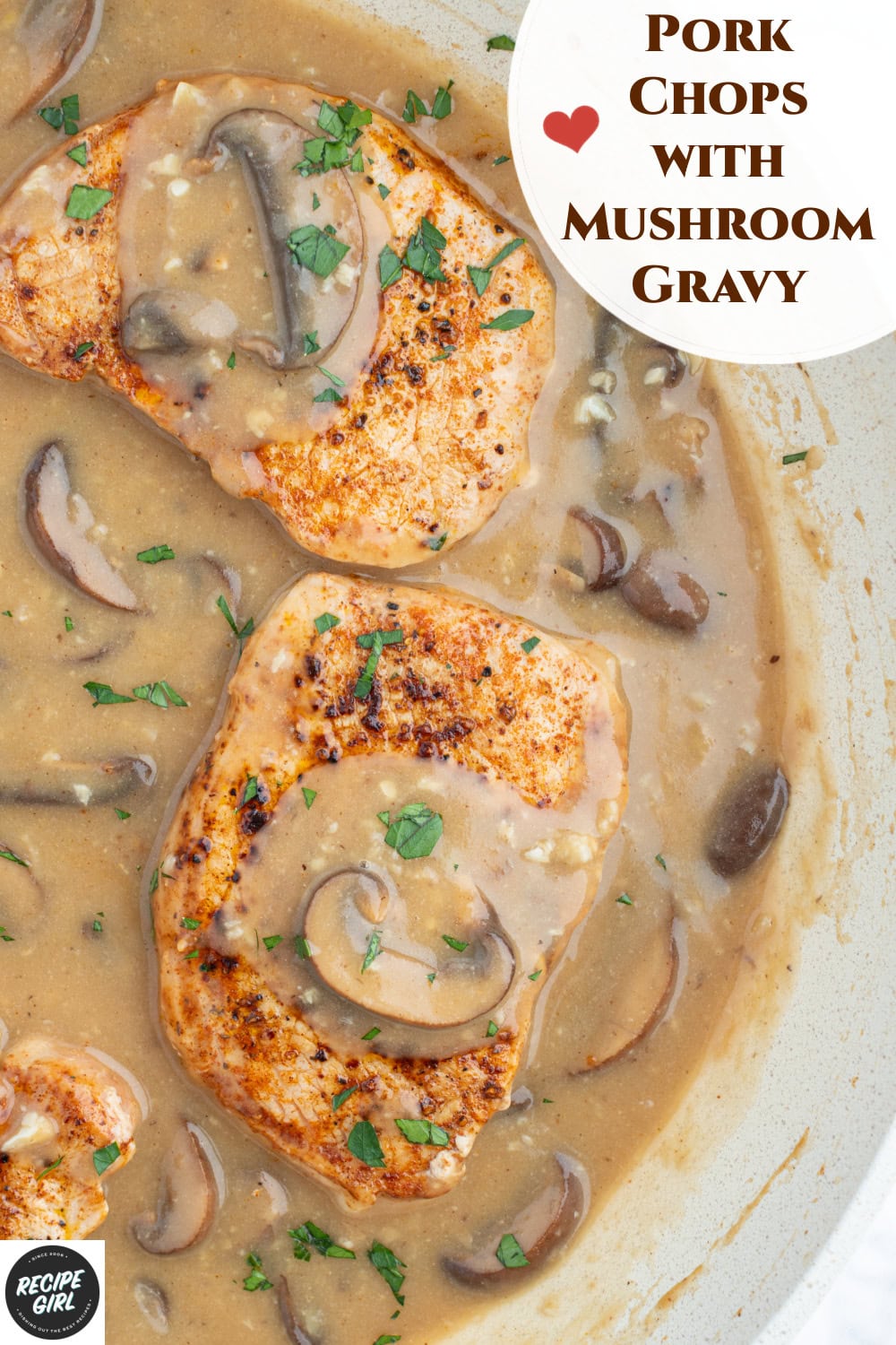 Bacon-Fried Pork Chops with Creamy Mushroom Gravy