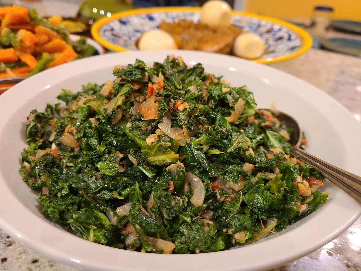 Sautéed Ethiopian Gomen Collard Greens with Garlic and Ginger