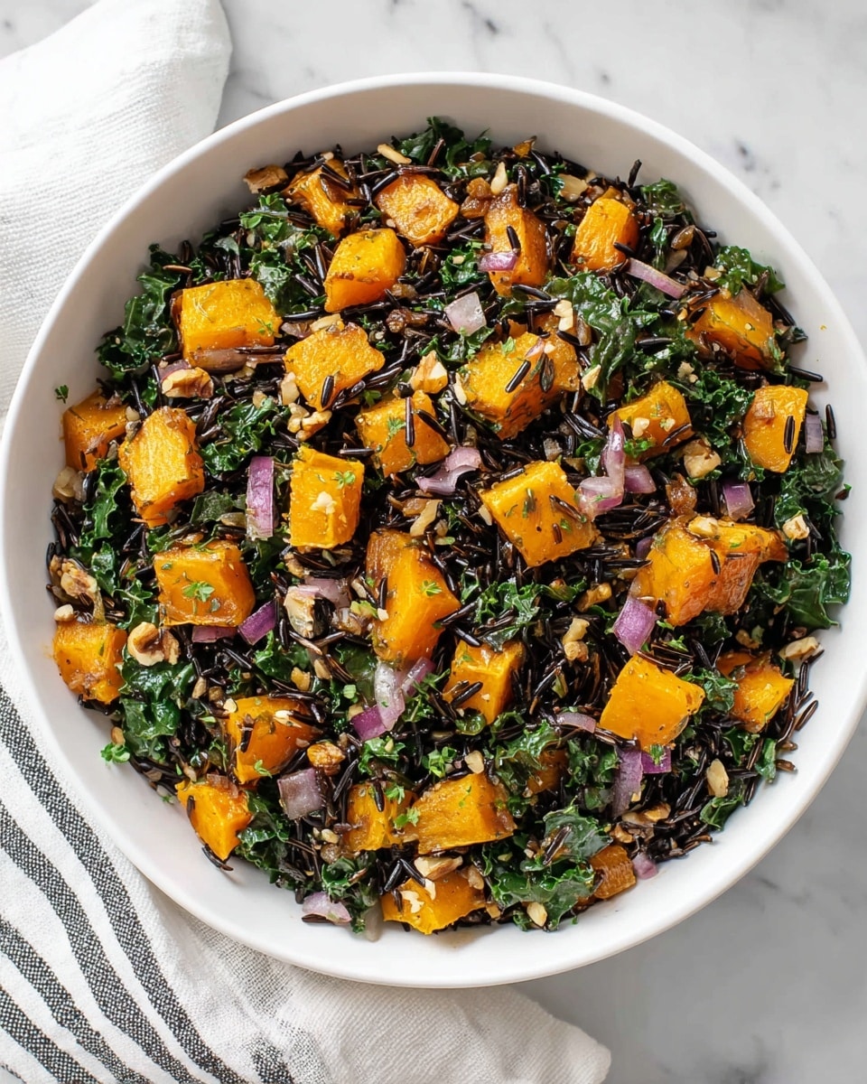 Roasted Pumpkin and Wild Rice Salad with Cranberry Vinaigrette