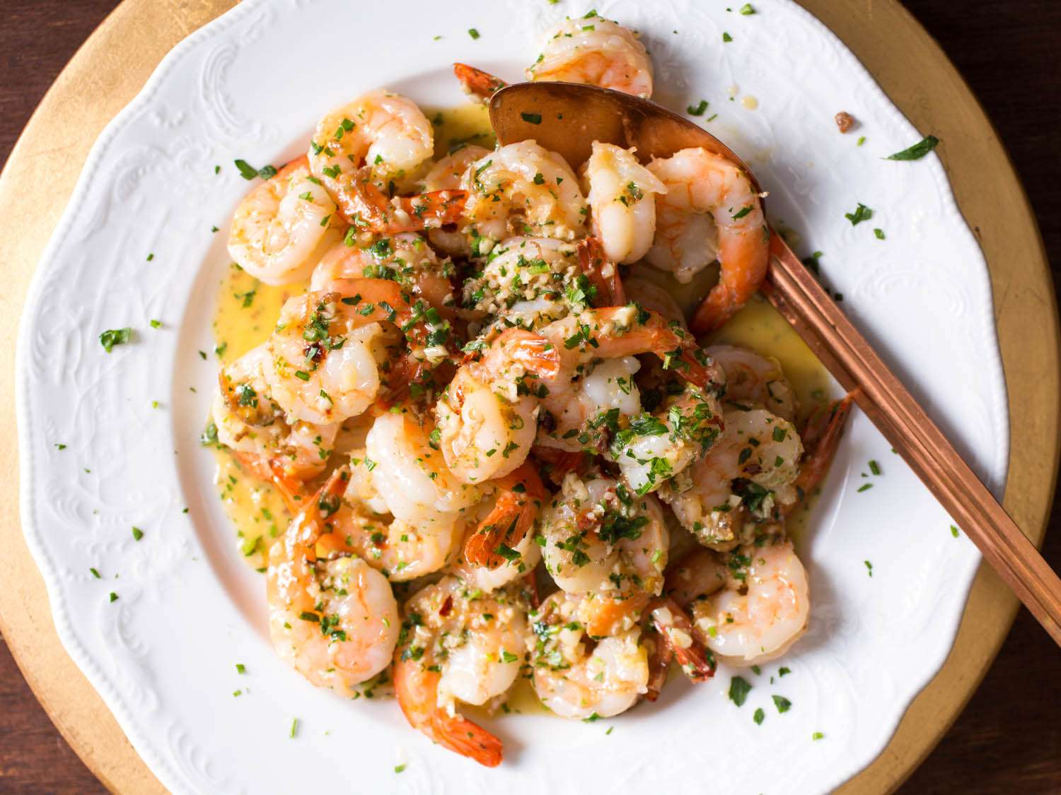 Sautéed Garlic Butter Shrimp with Chili and Fresh Parsley