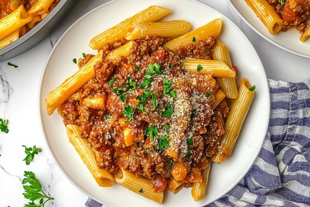 Slow-Cooked Beef and Tomato Ragu with Fresh Basil