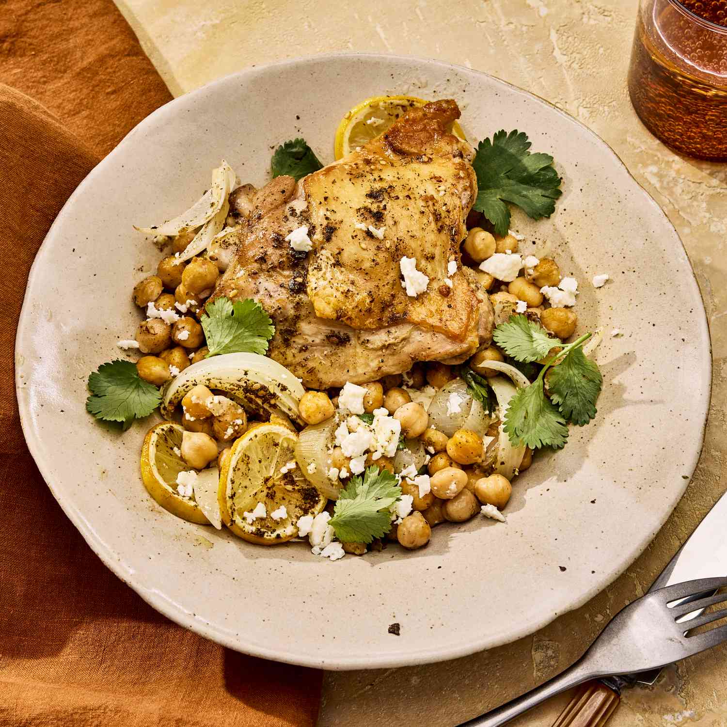Grilled Citrus-Herb Chicken with Mediterranean Chickpeas