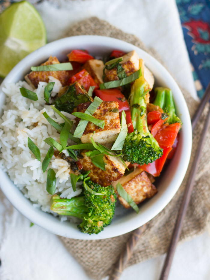 Speedy Thai Basil Tofu Stir-Fry