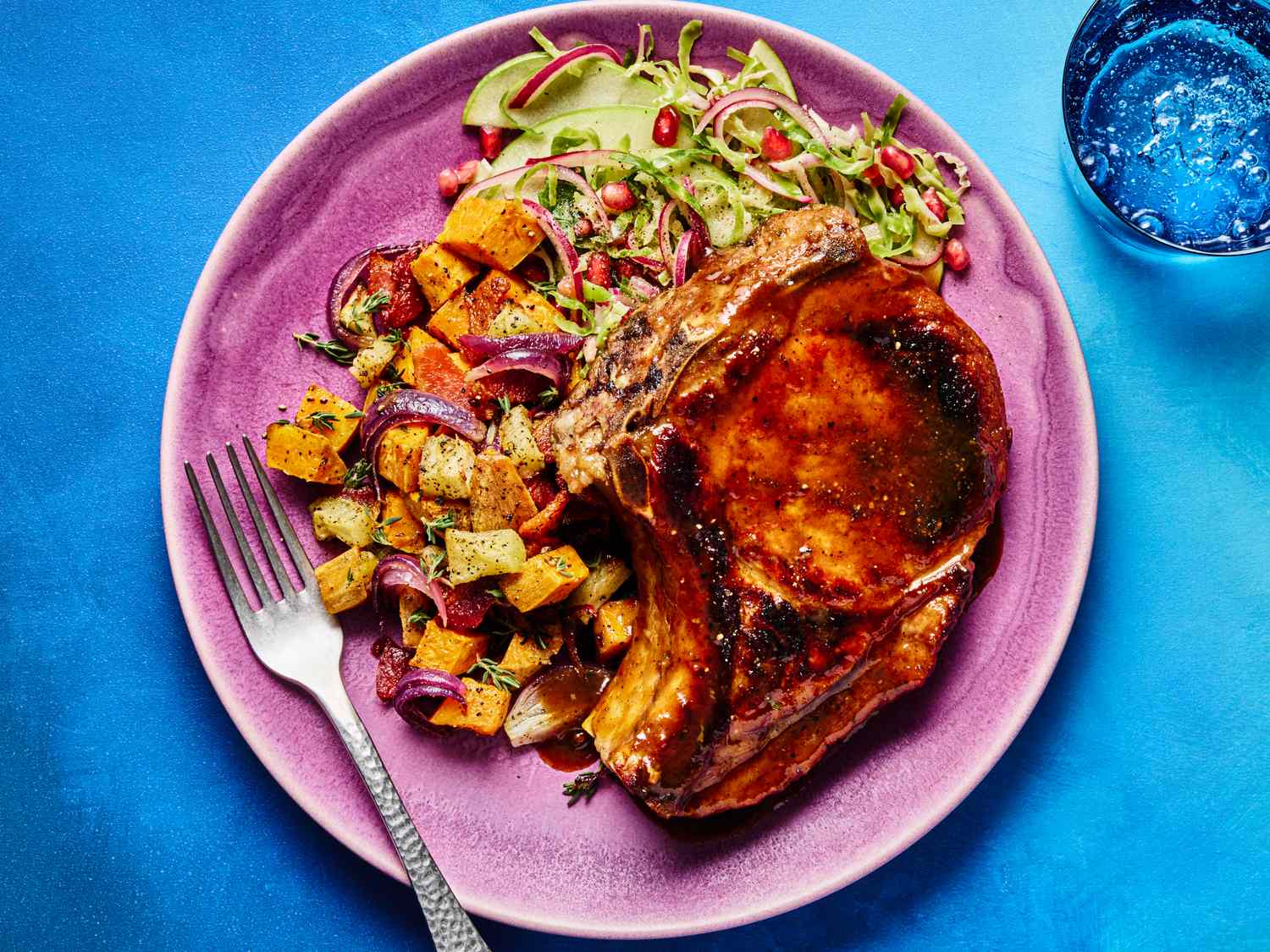 Adobo-Style Pork Chops with Roasted Sweet Potatoes