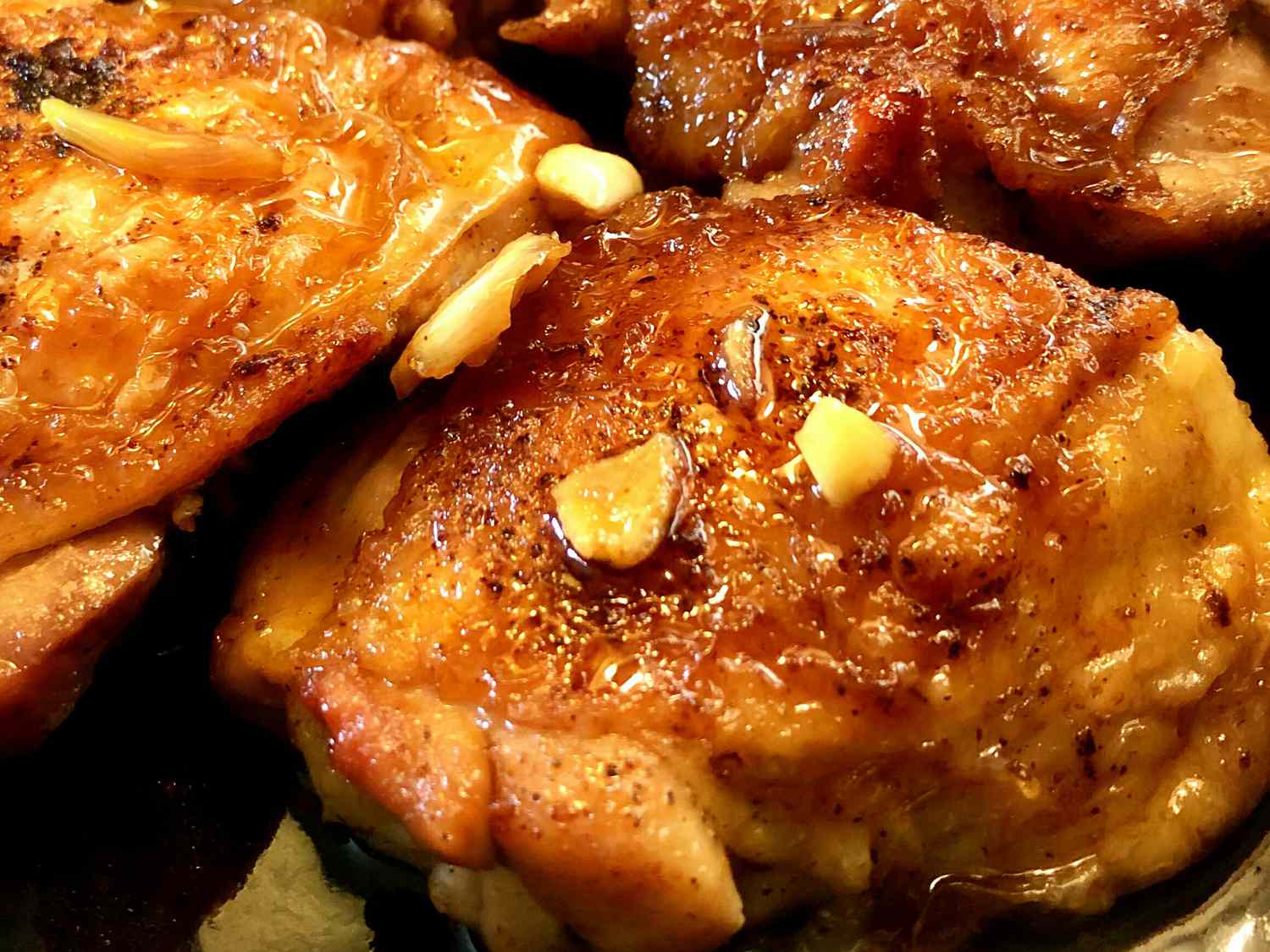 Detroit Honey Whiskey Glazed Chicken Thighs