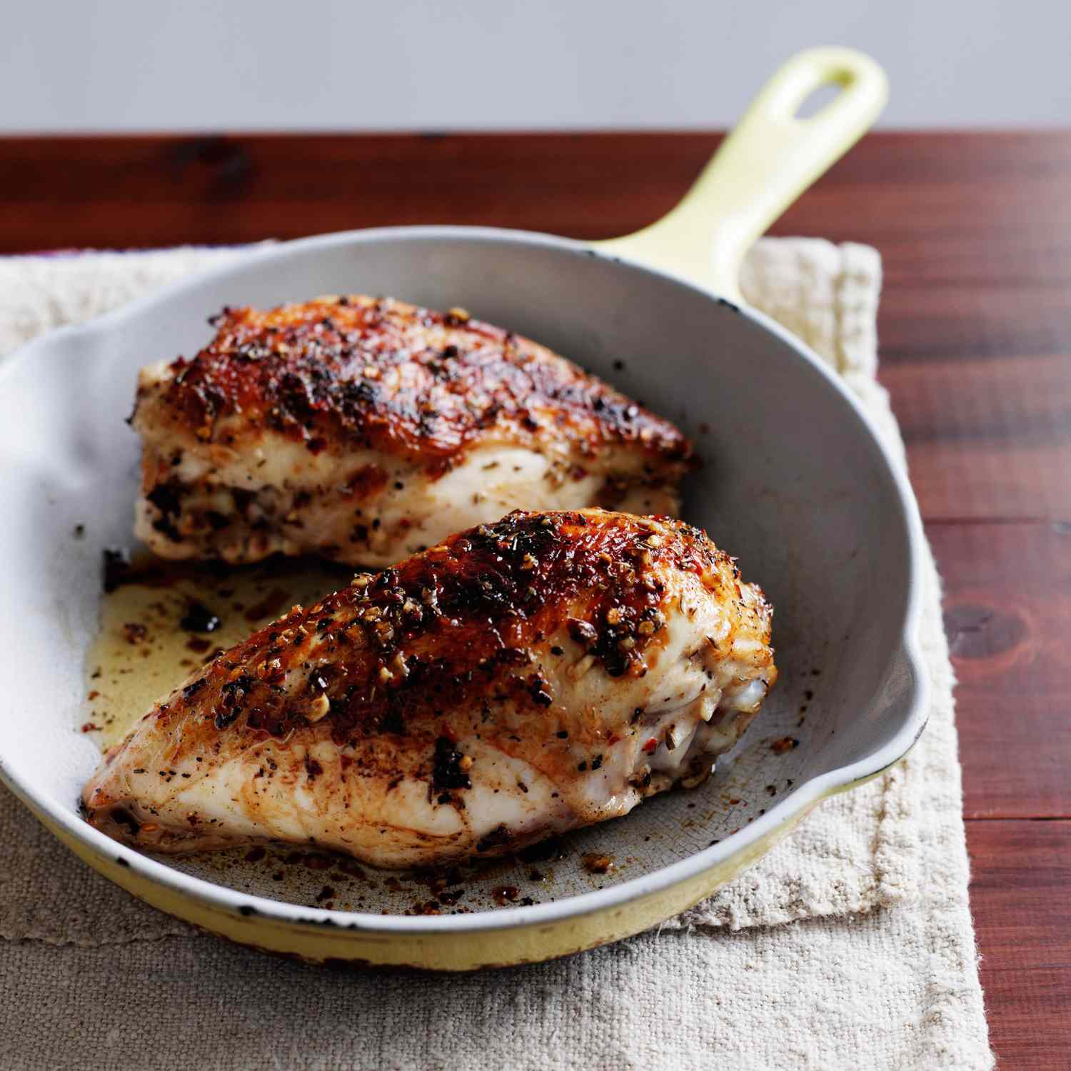 Grilled Lemon-Thyme Chicken with Roasted Red Pepper Sauce
