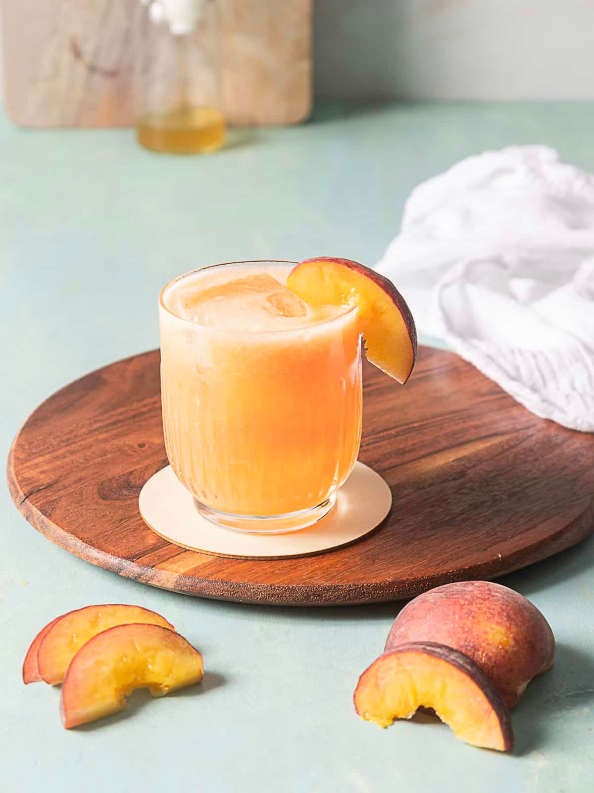 Mezcal-Peach Pechuga Cocktail with Citrus and Spice