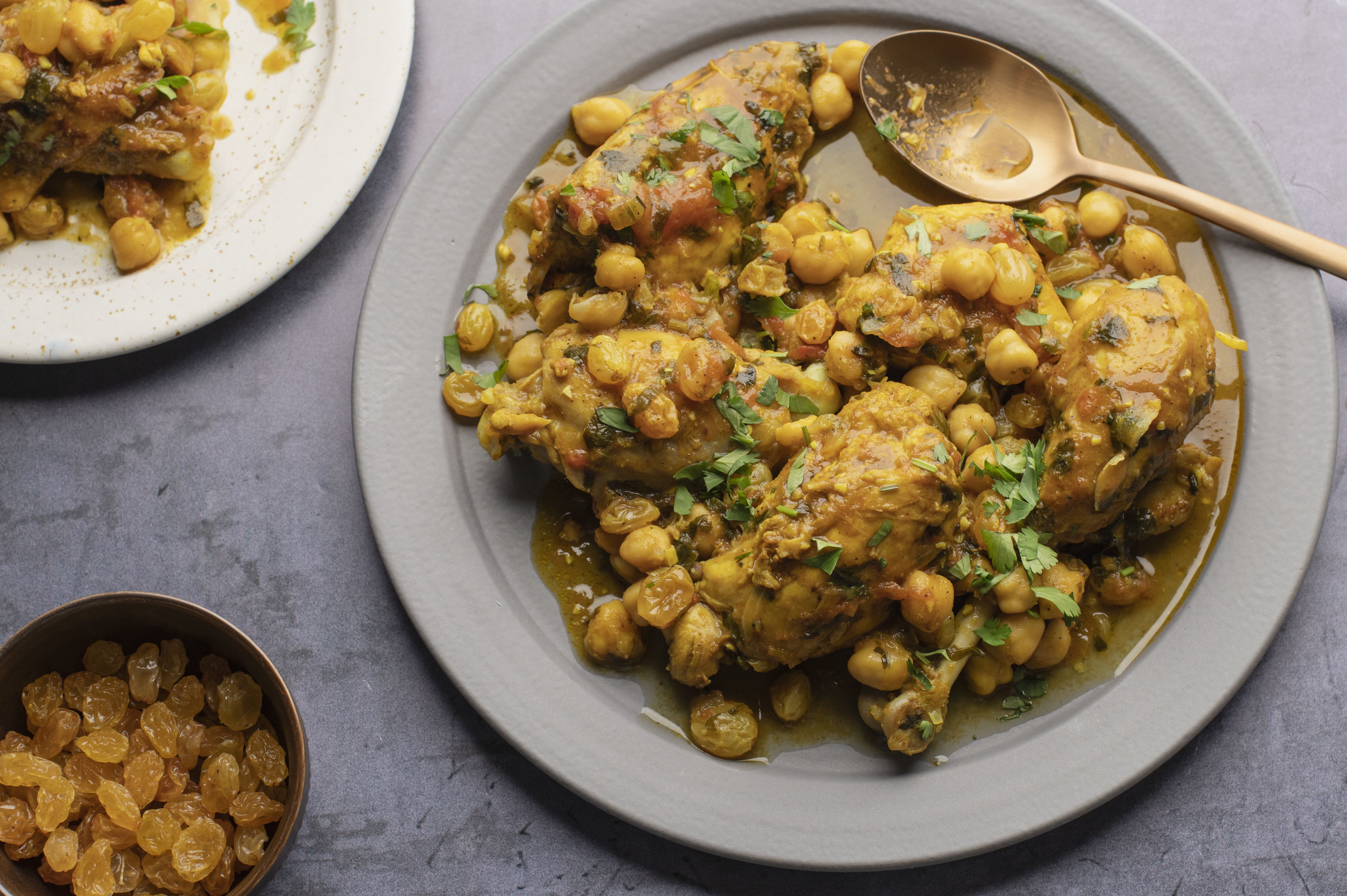 One-Pot Chicken and Chickpea Tagine with Harissa