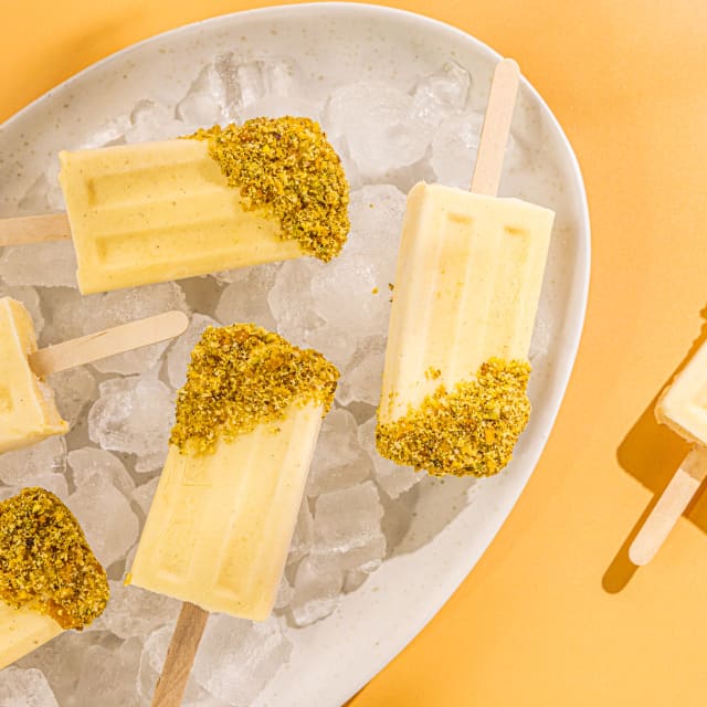 Frozen Mango Lassi Popsicles with Cardamom