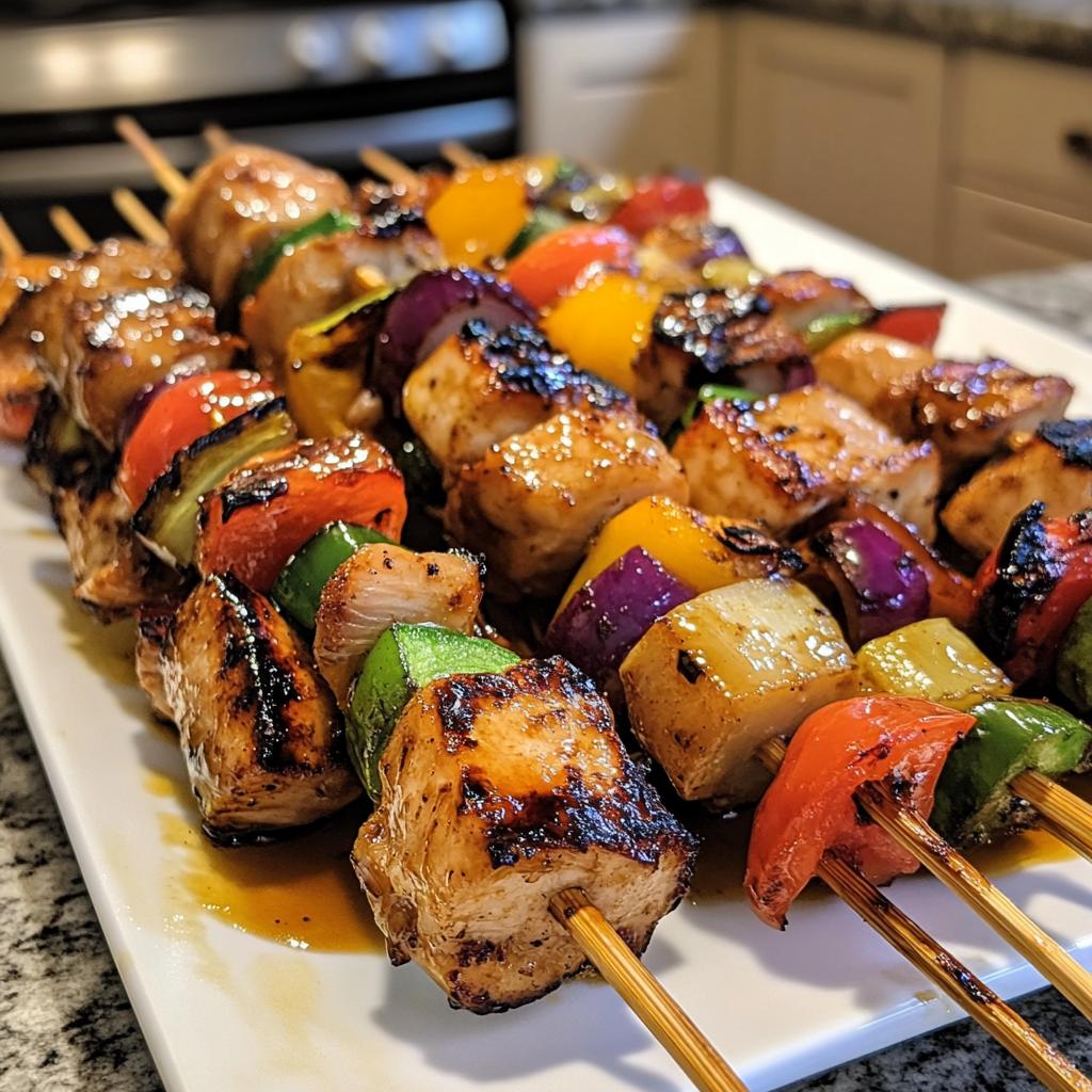 Soy-Glazed Grilled Chicken Skewers with Honey and Ginger